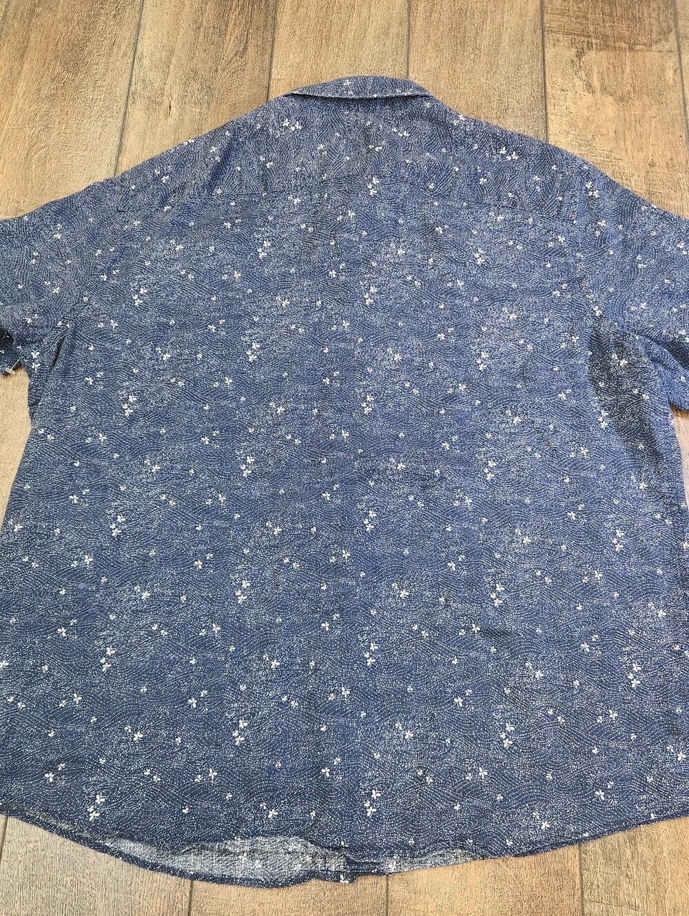 UNTUCKit LinenShirt Men's XXL Blue Floral Short Sleeve Button Front Hopper SS - Picture 6 of 6